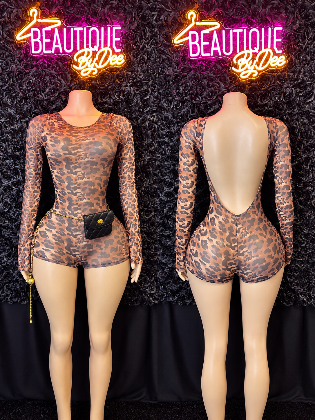 Lepoard long sleeve bodysuit