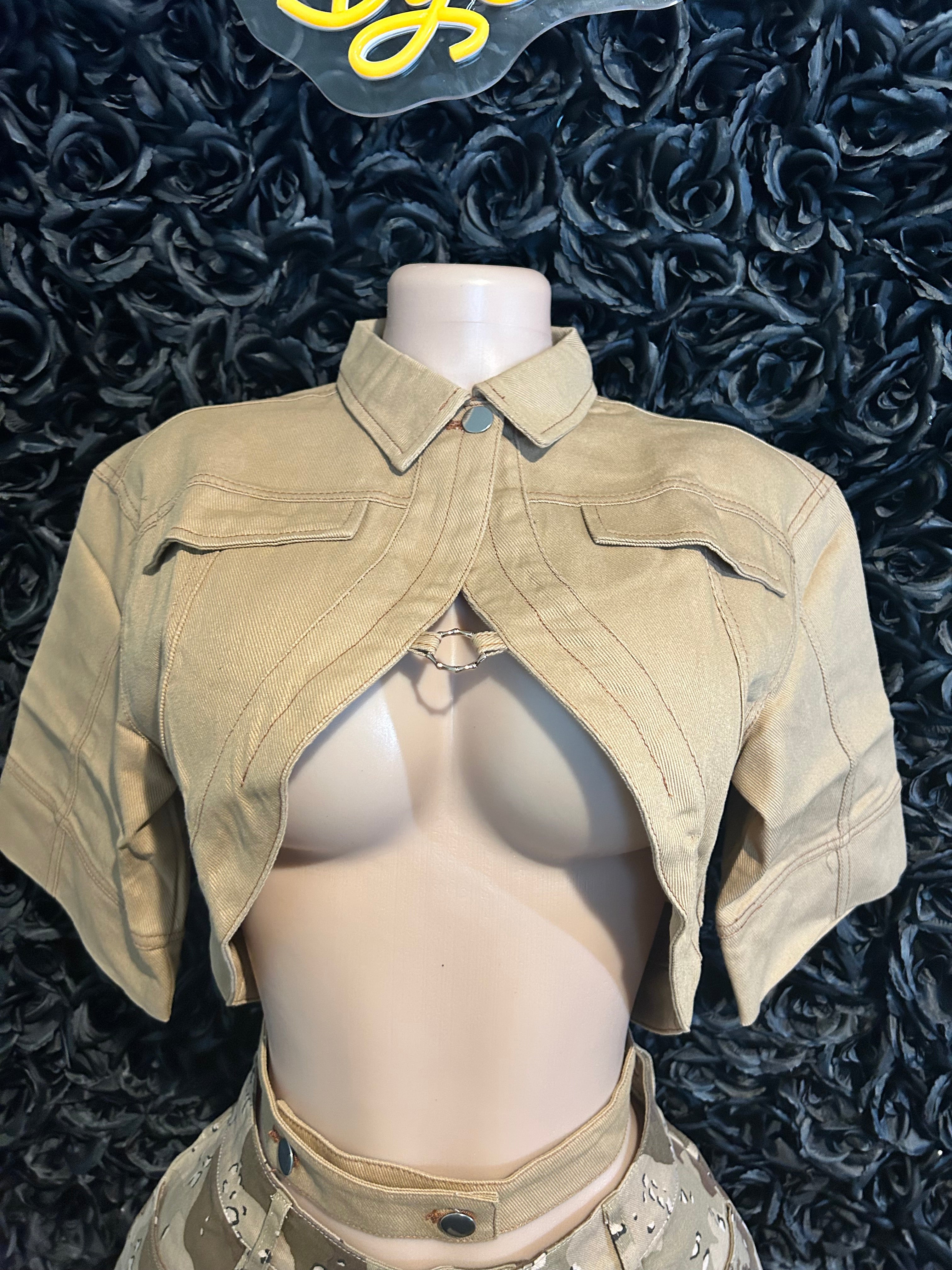 Denim Cargo Top